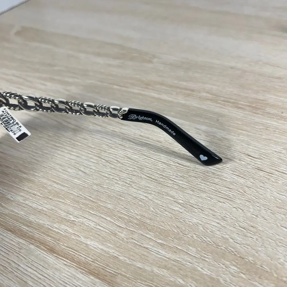 Brighton A12393-125 Fortino Sunglasses Black Silver Chain Link 56-15